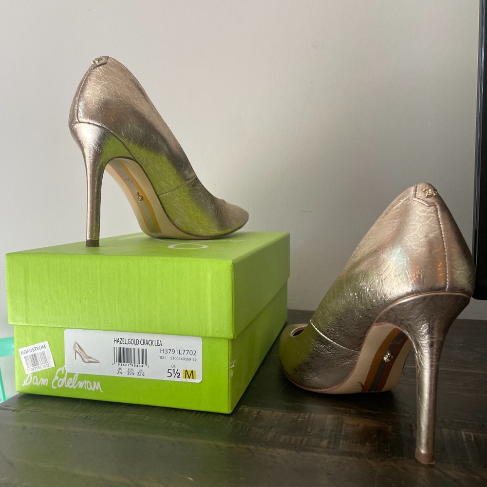 Sam Edelman Gold Leaf Heels